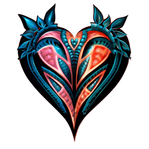 Tribal Heart Tattoo Design PNG tjv60 PNG