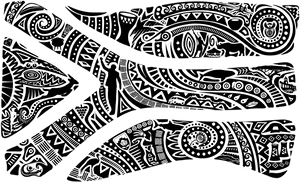 Tribal Patterned Black Flag PNG Image