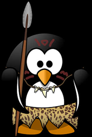Tribal Penguin Cartoon PNG image with transparent background