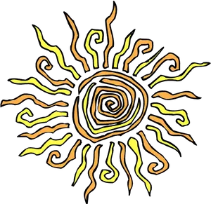 Tribal Sun Illustration PNG Image