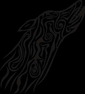 Tribal Wolf Artwork PNG image with transparent background