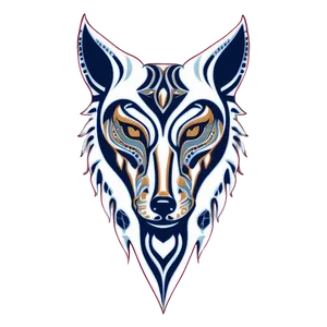 Tribal Wolf Head Design Png Wef PNG Image