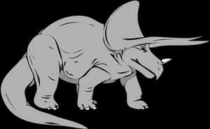 Triceratops Silhouette Graphic PNG with transparent background