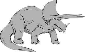 Triceratops Silhouette Graphic PNG Image