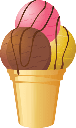 Tricolor Ice Cream Cone Png Clip Art - Clip Art Cone High Resolution Ice Cream, Transparent Png PNG image with transparent background