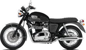 Triumph Bonneville T120 Black Motorcycle PNG Image