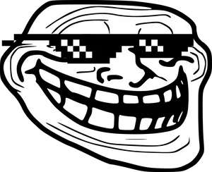 Trollface Meme Blackand White PNG Image