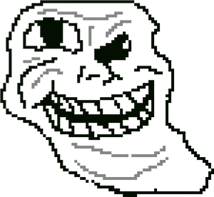 Trollface Meme Blackand White PNG Image