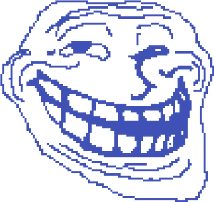 Trollface Meme Outline PNG Image