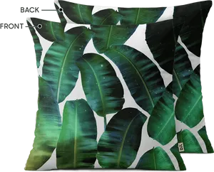 Tropical Banana Leaf Pillow Design PNG Image