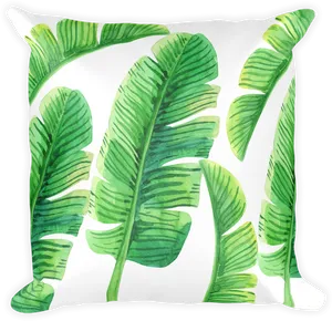 Tropical Banana Leaf Pillow Design PNG Image