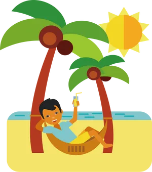 Tropical_ Beach_ Hammock_ Relaxation PNG Image