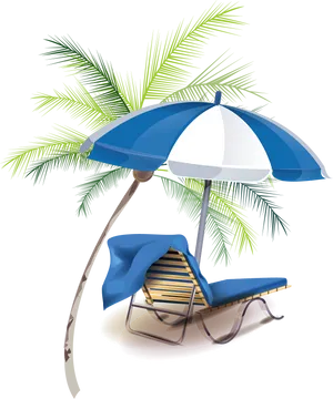 Tropical Beach Relaxation Scene PNG Image