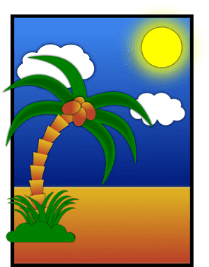 Tropical, Design, Background, Scene, Scenery, Evening - Nature Art Clipart, HD Png Download PNG image with transparent background