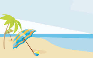 Tropical Beach Vector Illustration PNG image with transparent background