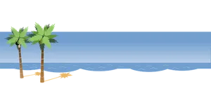 Tropical Beach Vector Illustration PNG Image