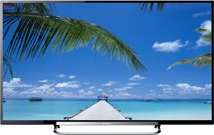 Tropical Beach View Television Display PNG Image