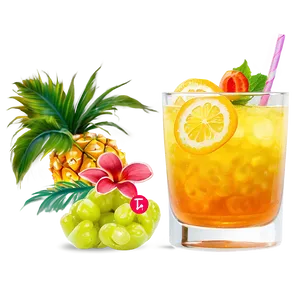 Tropical Cocktail Glass Png Wui PNG Image