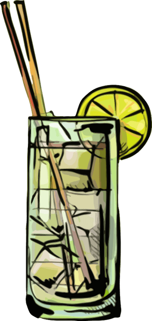 Tropical Cocktail Illustration PNG image with transparent background
