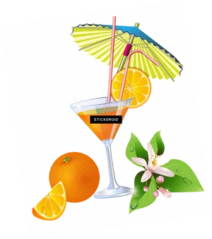 Tropical Cocktail Illustration PNG Image