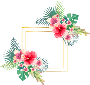 #ftestickers #flowers #tropical #background #frame - Frame With Tropical Background, HD Png Download PNG image with transparent background