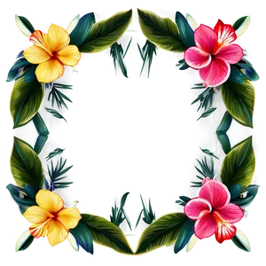 Tropical Flower Frame Png Gxv PNG Image