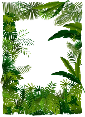 Tropical Foliage Frame Design PNG Image