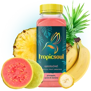 Tropical Fruit Smoothie Guava Pineapple Banana PNG Image