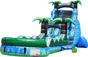 The Blue Crush Inflatable Water Slide And Palms Slip - Palms Water Slide, HD Png Download PNG with transparent background