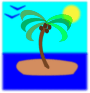 Tropical Island Cartoon PNG