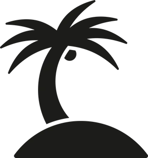 Tropical Island Silhouette PNG Image