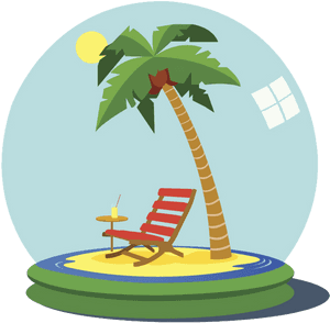 Tropical Island Vacation Concept PNG image with transparent background
