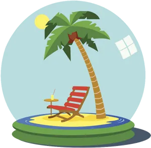 Tropical Island Vacation Concept PNG Image