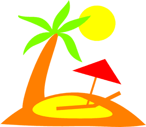 Tropical Island Vector Illustration PNG image with transparent background