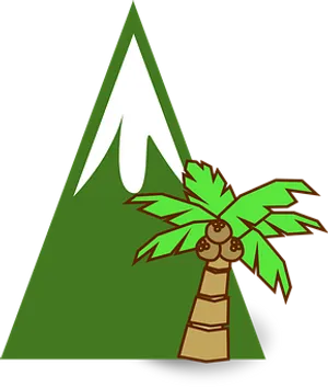 Tropical Mountain Vector Art PNG Image