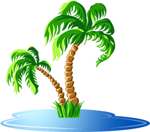 Tropical Oasis Palm Trees PNG image with transparent background