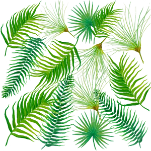 Tropical Palm Leaves Pattern PNG Image