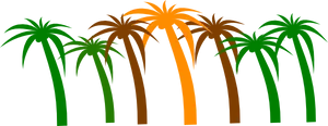 Tropical Palm Silhouettes PNG Image