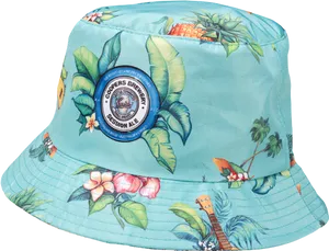 Tropical Print Bucket Hat PNG Image