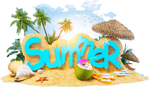 Summer Holiday Beach Vacation Two Free Frame Clipart - Summer Holiday Clip Art Png, Transparent Png PNG image with transparent background