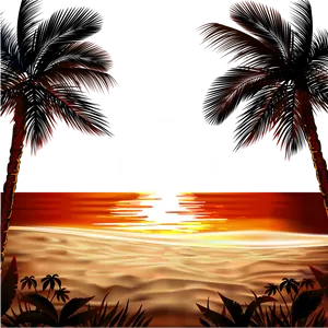 Tropical Sunrise Reflection PNG Image