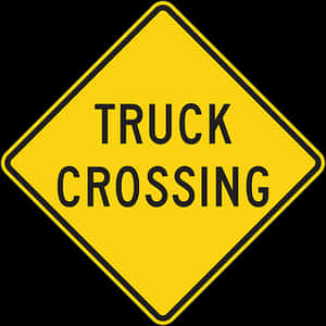Truck Crossing Sign PNG image with transparent background