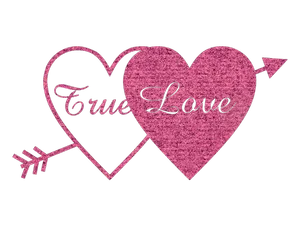 True Love Hearts Arrow Graphic PNG Image