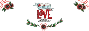 True Love Tattoo Banner Design PNG Image