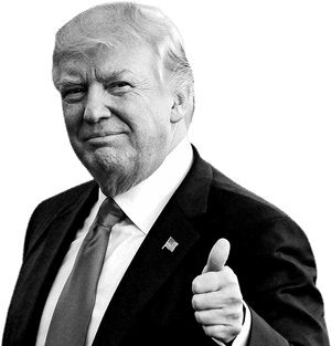 Trump Thumbs Up Png - Trump Black And White Transparent, Png Download PNG image with transparent background