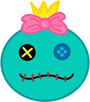 Tsum Tsum Characterwith Crownand Bow PNG Image