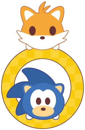 Tsum Tsum Sonicand Tails Stacked PNG Image