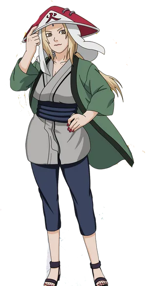 Tsunade Hokage Pose PNG Image