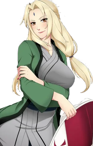 Tsunade Senju Naruto Anime Character PNG Image