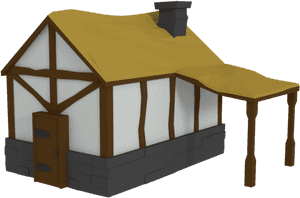 Tudor Style Cartoon House PNG image with transparent background